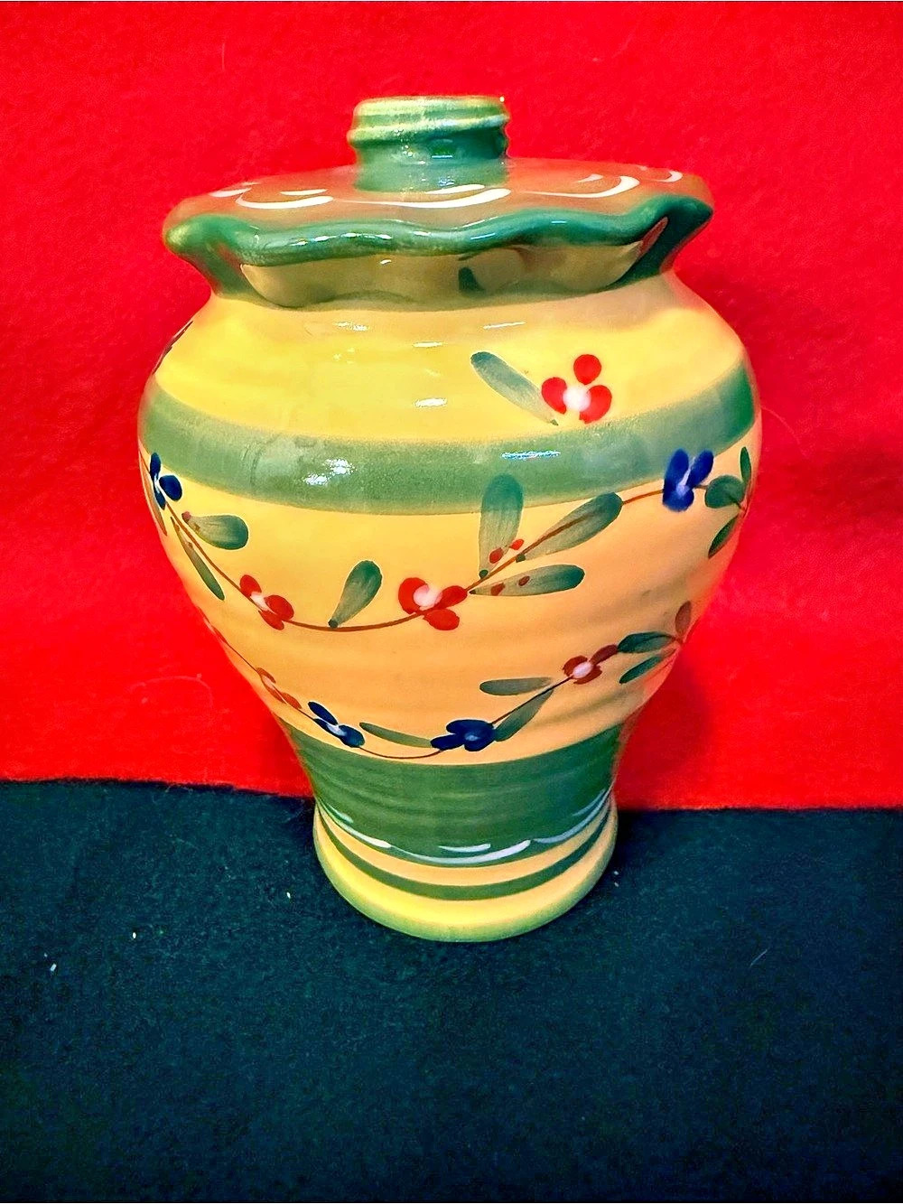 Home & Garden Party Welcome Home Stoneware Bud Vase 7” Yellow Floral